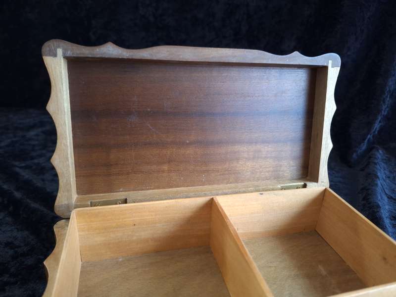 Vintage Wooden Playing Cards Storage Box