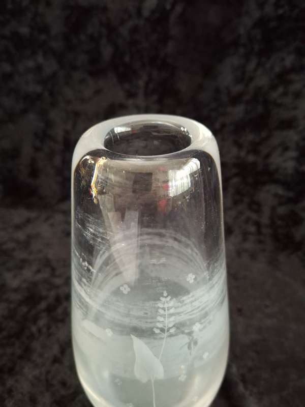 Vintage Swiss Signed Orrefors Crystal Vase (Water Stained)