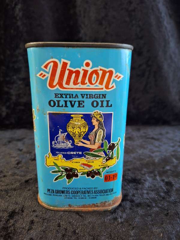 Vintage Greek Olive Oil Tin