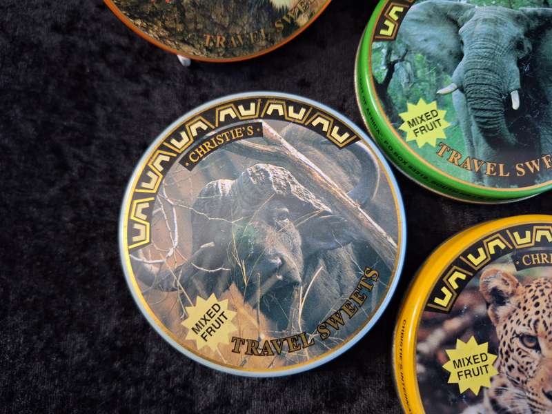 Vintage Set of 6 Christie's International Travel Sweet Tins.
