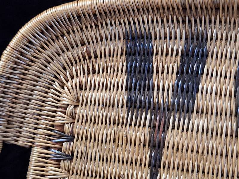 Vintage African Weaved Tray with Dried Fruits and Seeds.