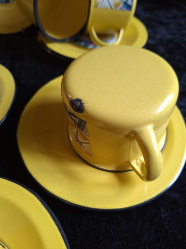 Beautiful Set of 6 Vintage Enamel Duo's - B.