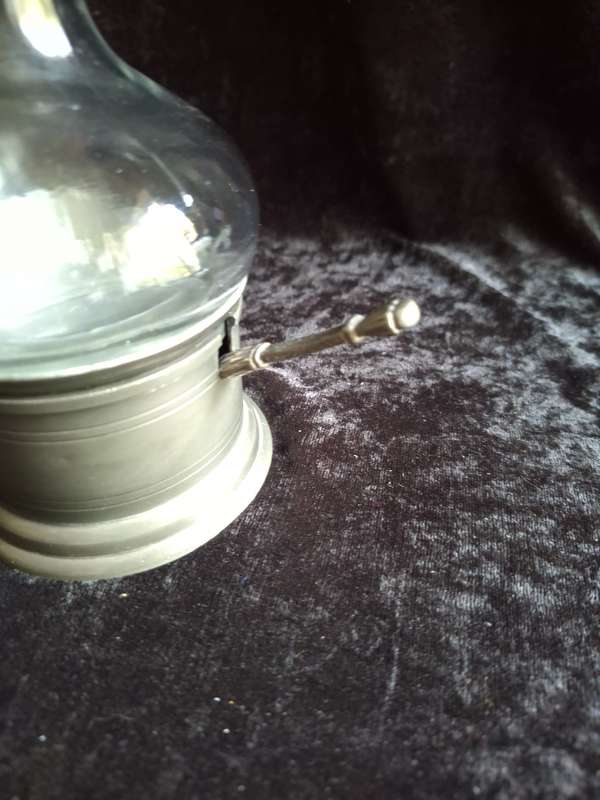 Vintage Tin Etain Zinn Pewter Cruet Set