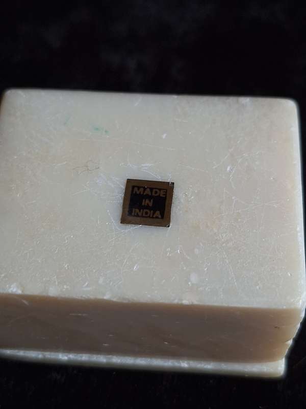 Vintage Indian Hand Carved Soapstone with Mother of Pearl inserts Trinket