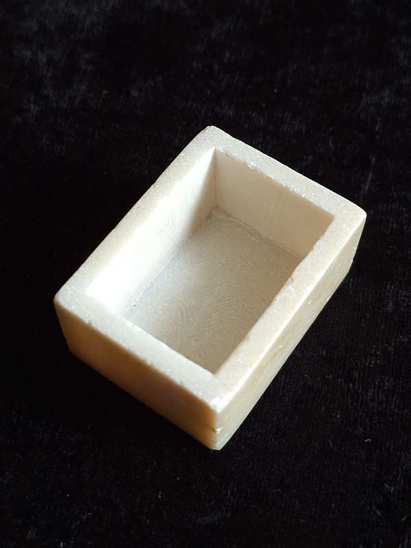 Vintage Indian Hand Carved Soapstone with Mother of Pearl inserts Trinket