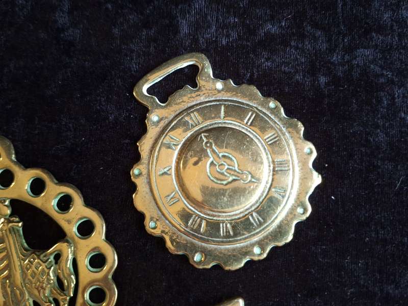 Vintage English Brass Horse Medallions