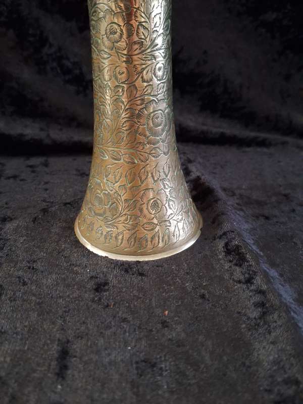 Vintage Brass Trumpet Vase