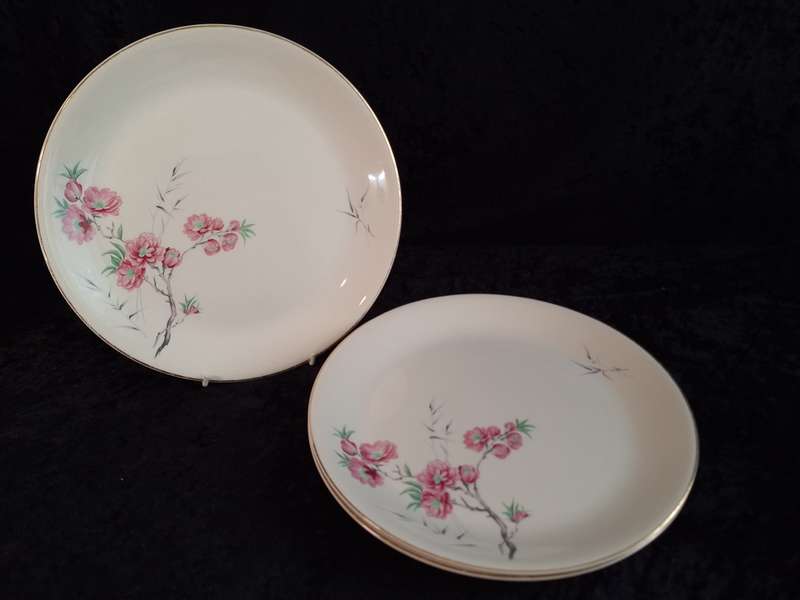Stunning Vintage Set of 3 Alfred Meakin England - Cherry Blossom Dinner Plates.