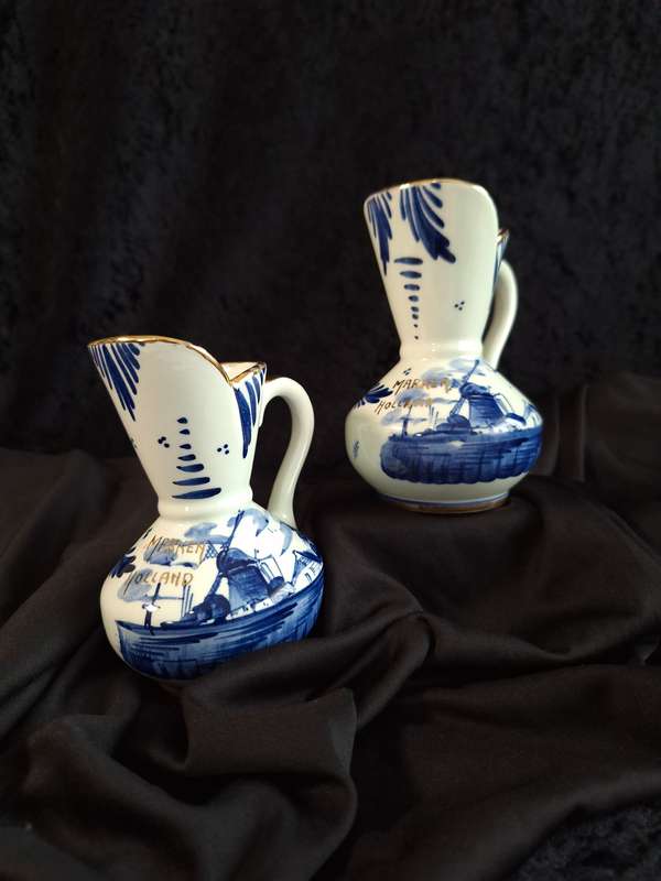 Stunning Vintage Pair of Delft Pitchers