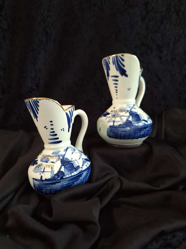 Stunning Vintage Pair of Delft Pitchers