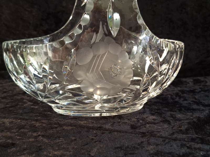Vintage Rose cut Crystal Basket - Large.