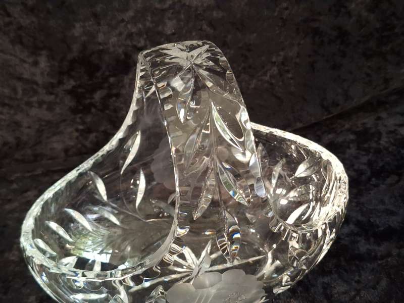 Vintage Rose cut Crystal Basket - Large.