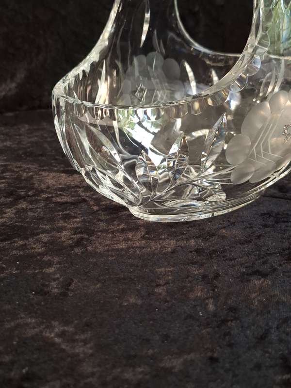 Vintage Rose cut Crystal Basket - Large.