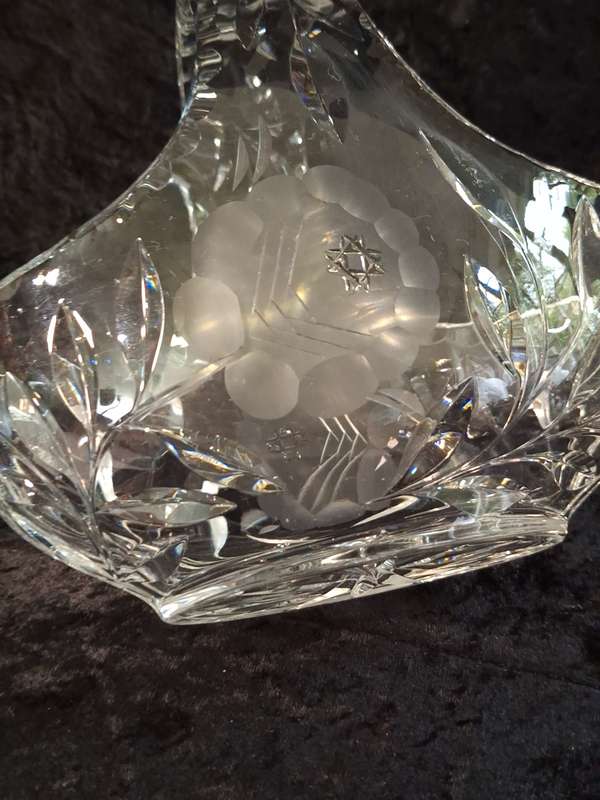 Vintage Rose cut Crystal Basket - Large.