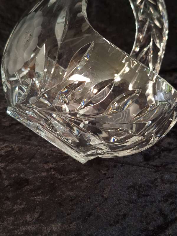 Vintage Rose cut Crystal Basket - Large.
