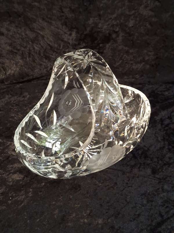 Vintage Rose cut Crystal Basket - Large.