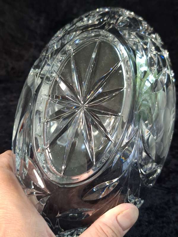 Vintage Rose cut Crystal Basket - Large.