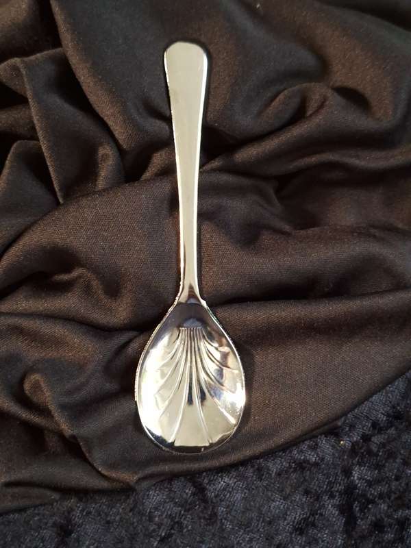 Vintage Stainless Chrome Plated Condiment Spoon.