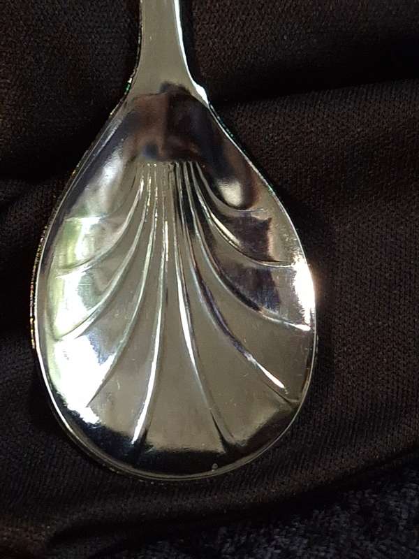 Vintage Stainless Chrome Plated Condiment Spoon.
