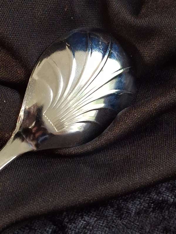 Vintage Stainless Chrome Plated Condiment Spoon.