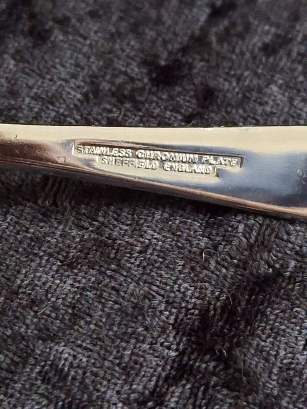 Vintage Stainless Chrome Plated Condiment Spoon.