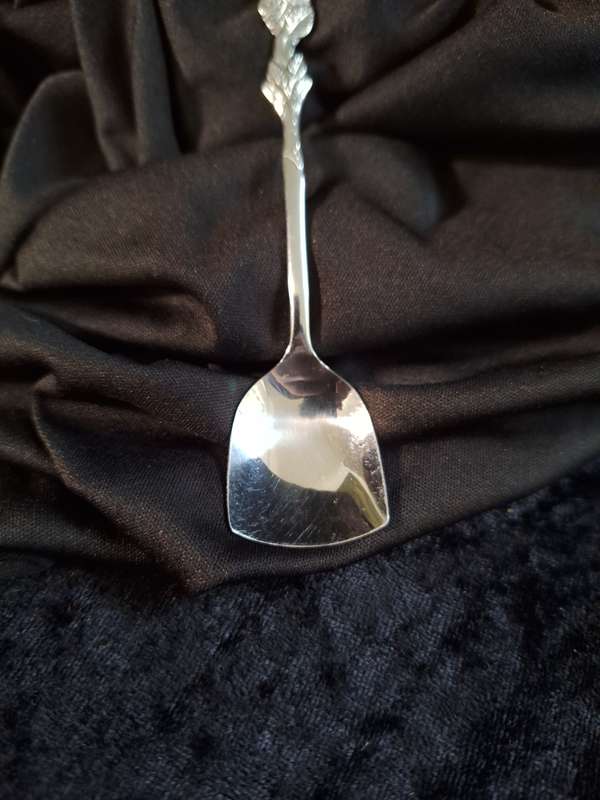 Vintage Stainless Steel Rose Pattern Sugar/Bon-Bon Serving Spoon.