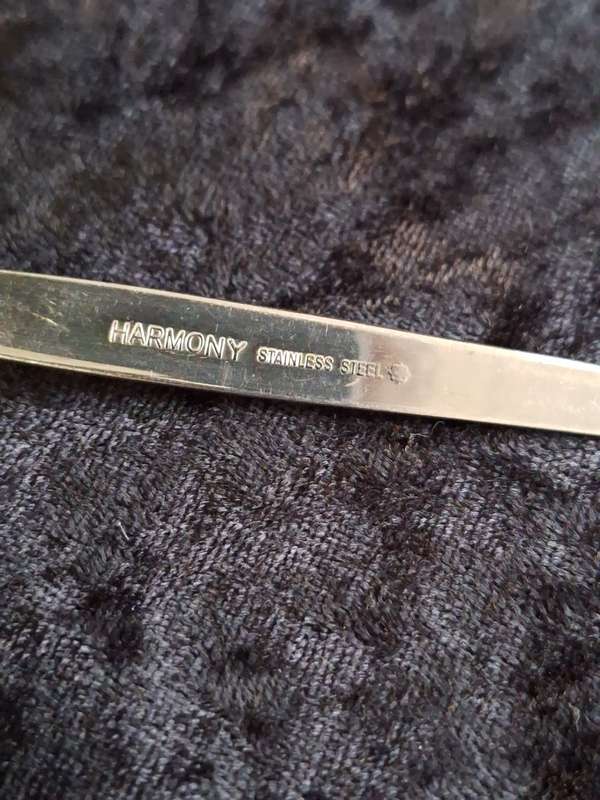 Vintage Set of 6 Stainless Steel Cake Forks & Sugar Spoon Set.