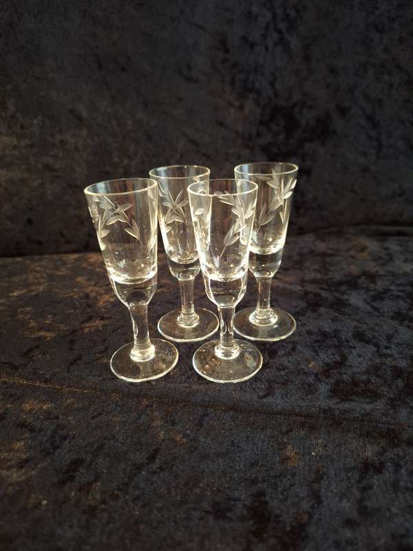 Vintage Hand Cut Liqueur Glasses