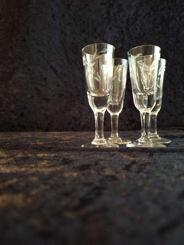 Vintage Hand Cut Liqueur Glasses