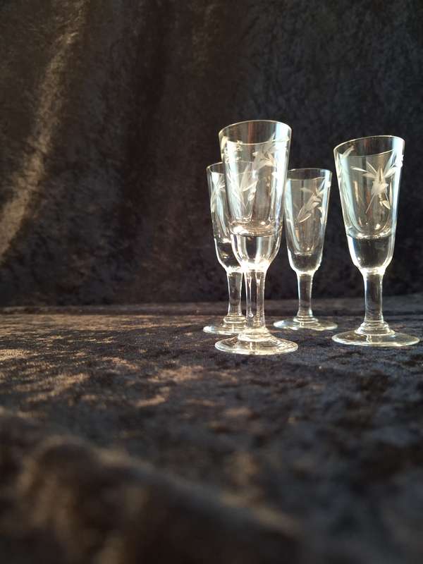 Vintage Hand Cut Liqueur Glasses
