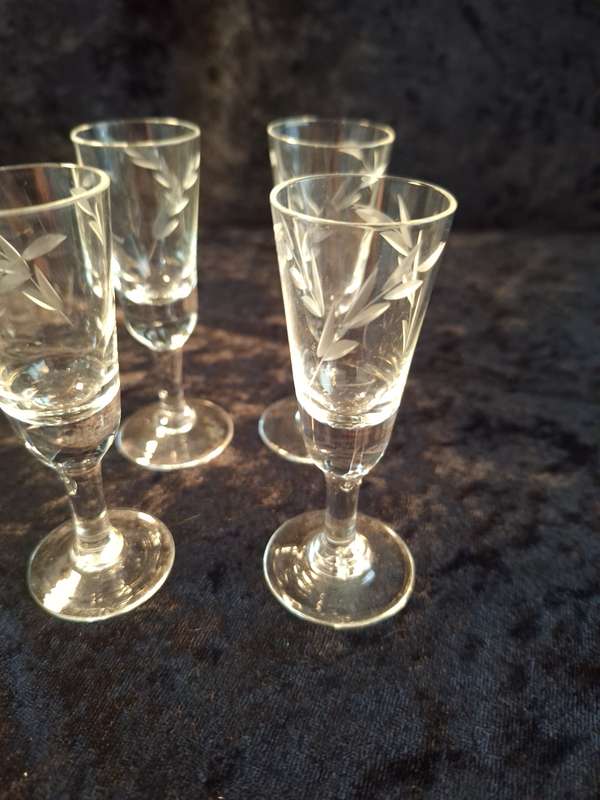 Vintage Hand Cut Liqueur Glasses