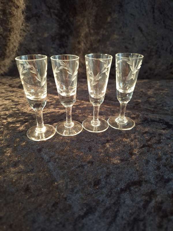 Vintage Hand Cut Liqueur Glasses