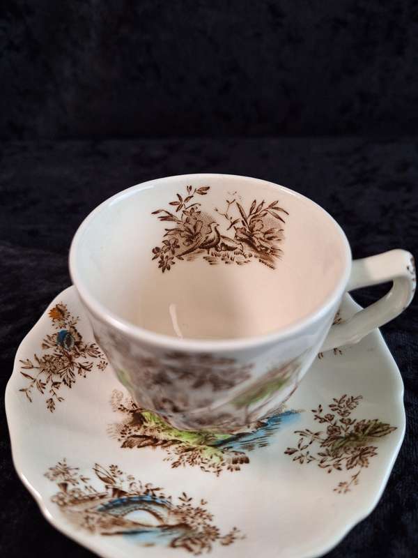Vintage Johnson Bros "Pastorale Toile de Jouy" Coffee Dou - A.