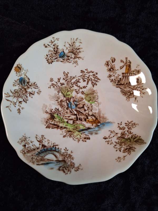 Vintage Johnson Bros "Pastorale Toile de Jouy" Coffee Dou - A.