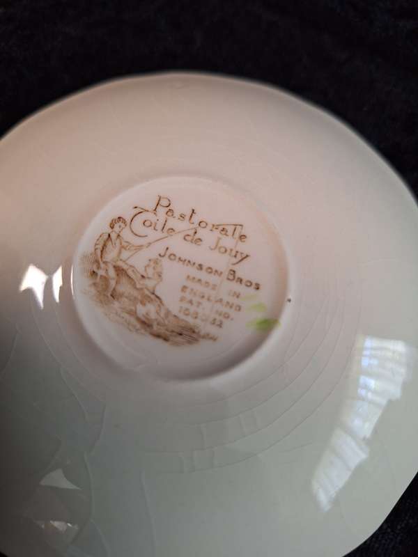 Vintage Johnson Bros "Pastorale Toile de Jouy" Coffee Dou - A.