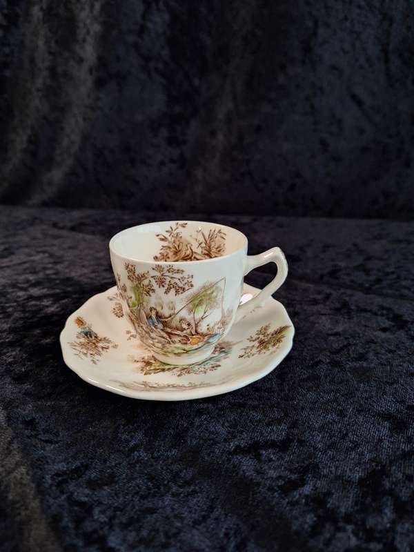 Vintage Johnson Bros "Pastorale Toile de Jouy" Coffee Dou - D.