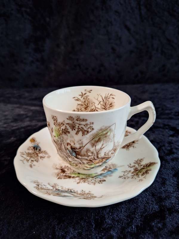 Vintage Johnson Bros "Pastorale Toile de Jouy" Coffee Dou - D.