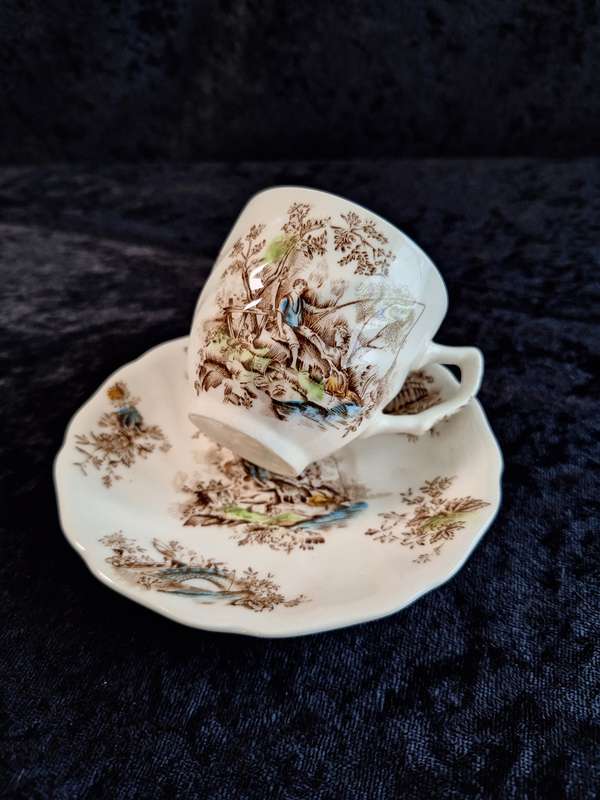 Vintage Johnson Bros "Pastorale Toile de Jouy" Coffee Dou - D.