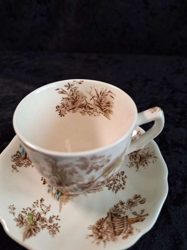 Vintage Johnson Bros "Pastorale Toile de Jouy" Coffee Dou - D.