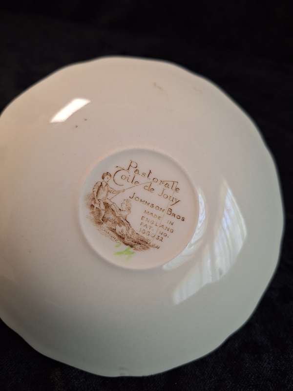 Vintage Johnson Bros "Pastorale Toile de Jouy" Coffee Dou - D.