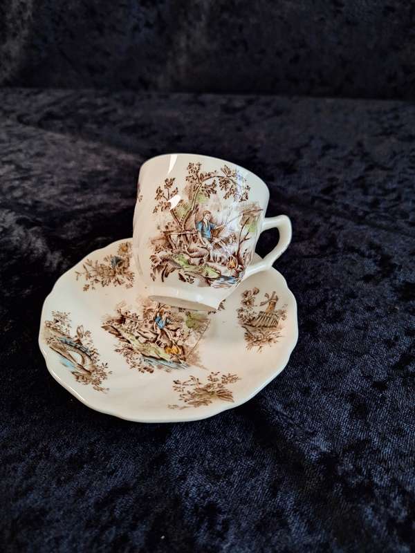 Vintage Johnson Bros "Pastorale Toile de Jouy" Coffee Dou - F.