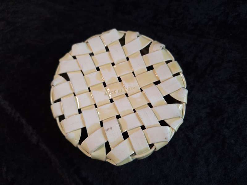 Vintage Italian Ceramic Woven Basket.