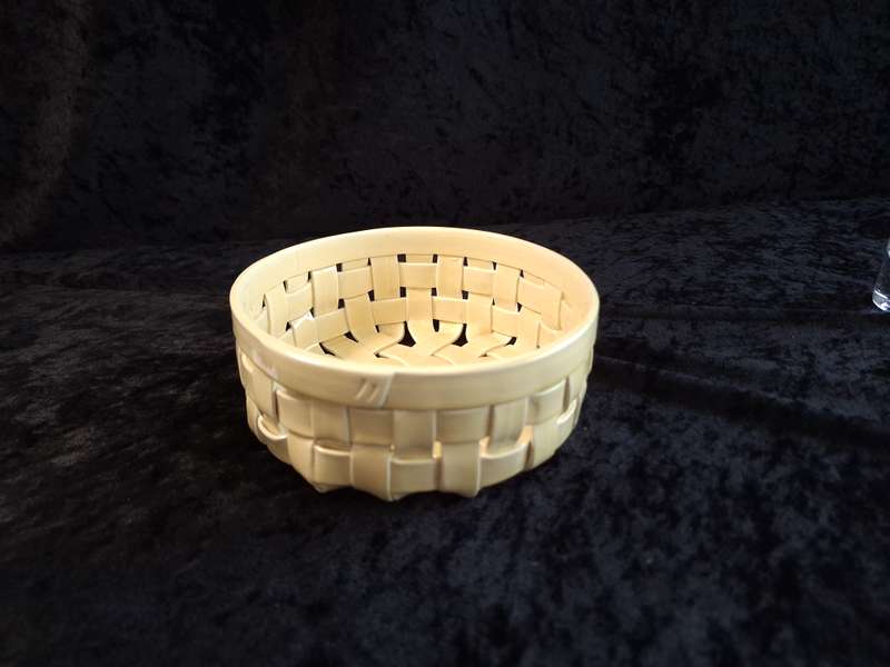 Vintage Italian Ceramic Woven Basket.