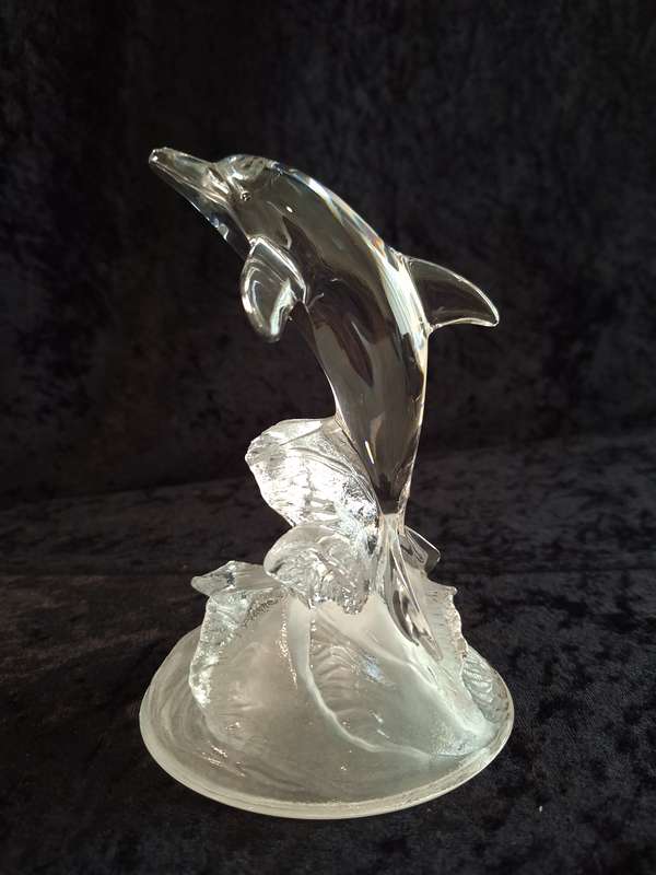 Vintage Cristal D' Arques Dolphin Figurine Paperweight.
