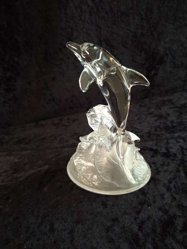 Vintage Cristal D' Arques Dolphin Figurine Paperweight.