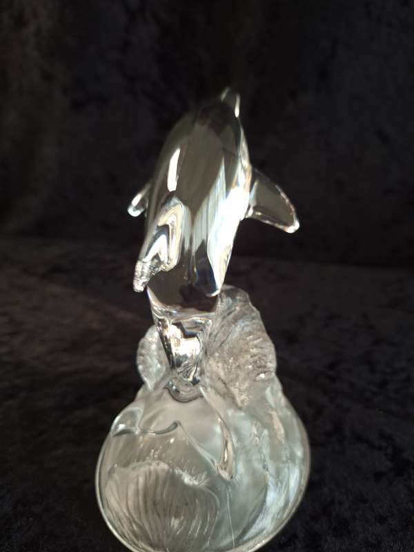 Vintage Cristal D' Arques Dolphin Figurine Paperweight.