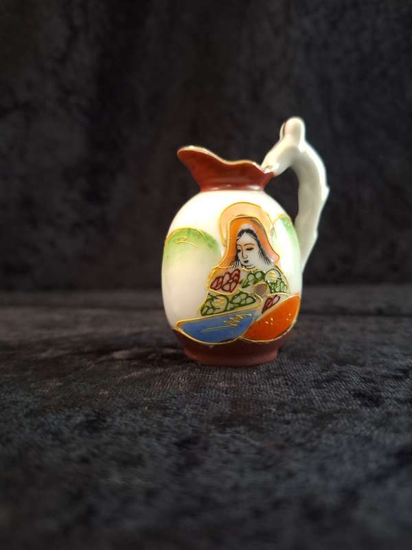 Vintage Miniature Oriental Hand Painted Jug.