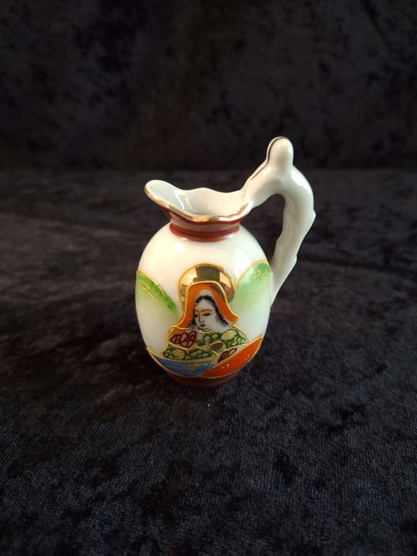 Vintage Miniature Oriental Hand Painted Jug.