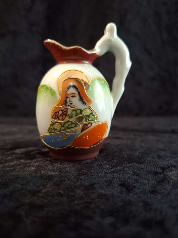 Vintage Miniature Oriental Hand Painted Jug.