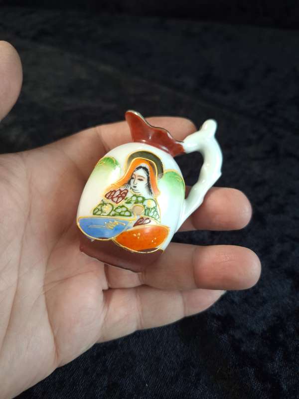 Vintage Miniature Oriental Hand Painted Jug.